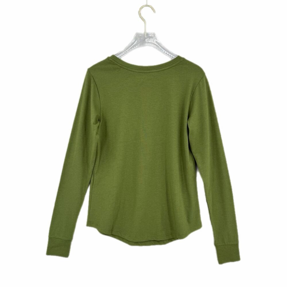 Universal Standard NEW Green Long Sleeve Tee Rex Crew Casual Basic Soft T-shirt - Picture 7 of 13